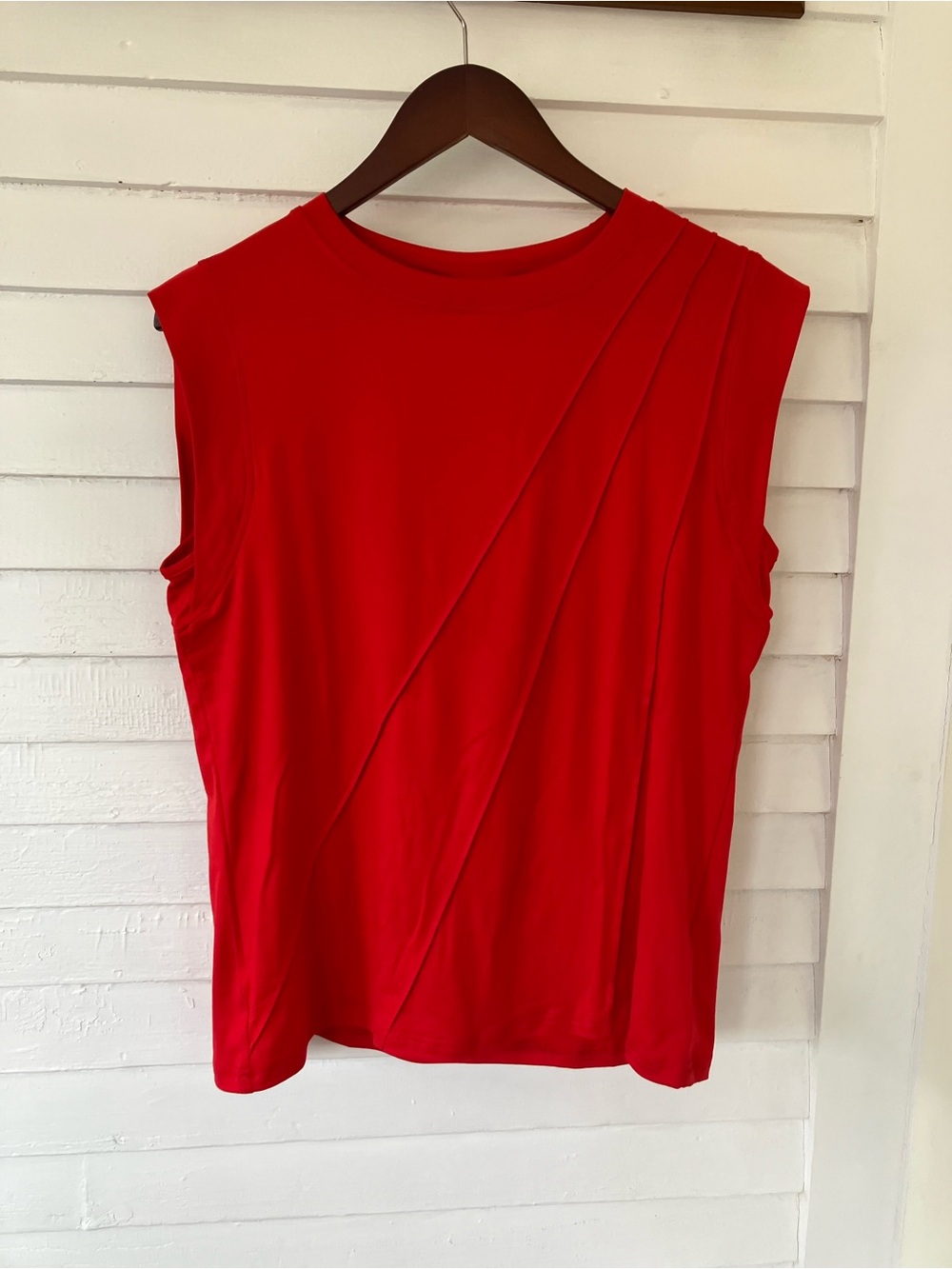 NWT Red Pleated Tank Top